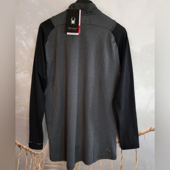 Spyder 1/4 Zip LS Tech Color Blocked Stretch Quick Dry Active Top - Picture 4 of 9